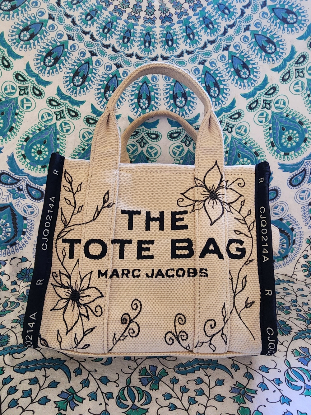 Marc Jacobs The Tote Bag in Cream with Black Floral Detail